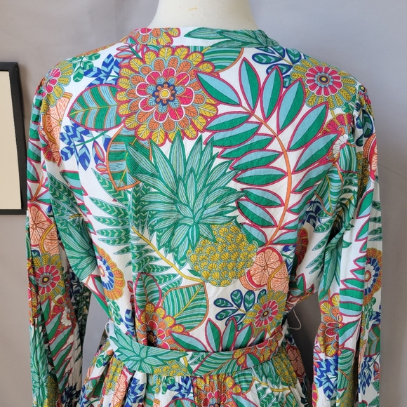 Boden Notch Neck Floral Dress US 16/18 L - Picture 5 of 16